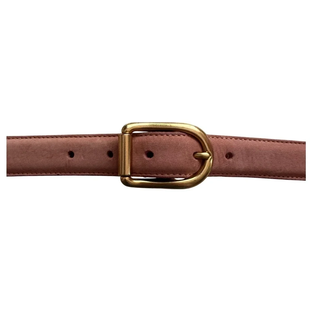 Coach Dusty Pink Leather Belt with Gold Buckle